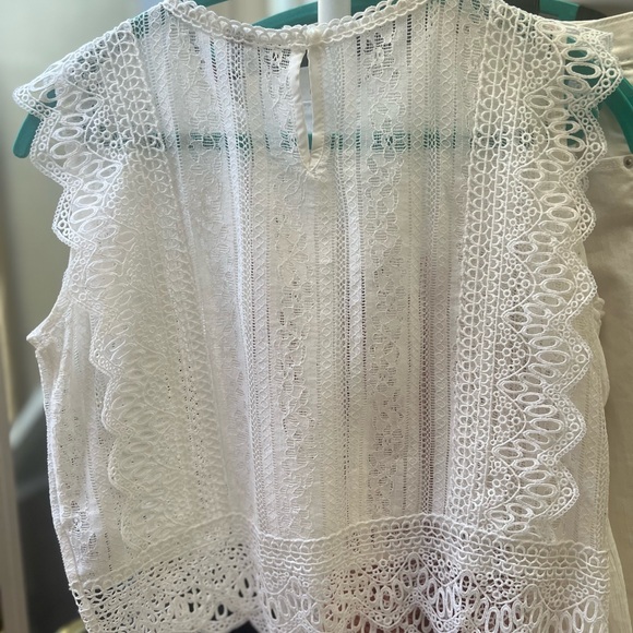 FALL Boho Crochet Lace Top in Eggshell - Picture 3 of 7